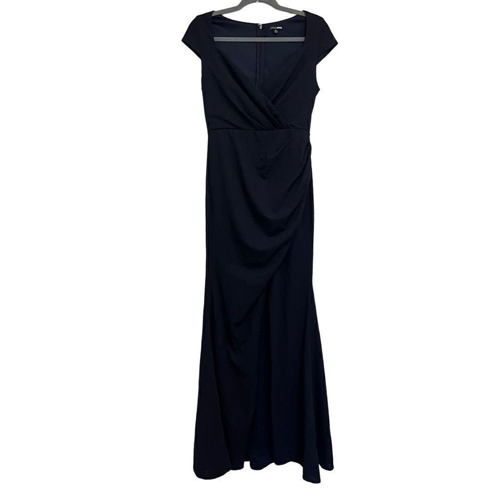 Fashion Nova Navy Blue Maxi Dress High Side Slit Size Medium